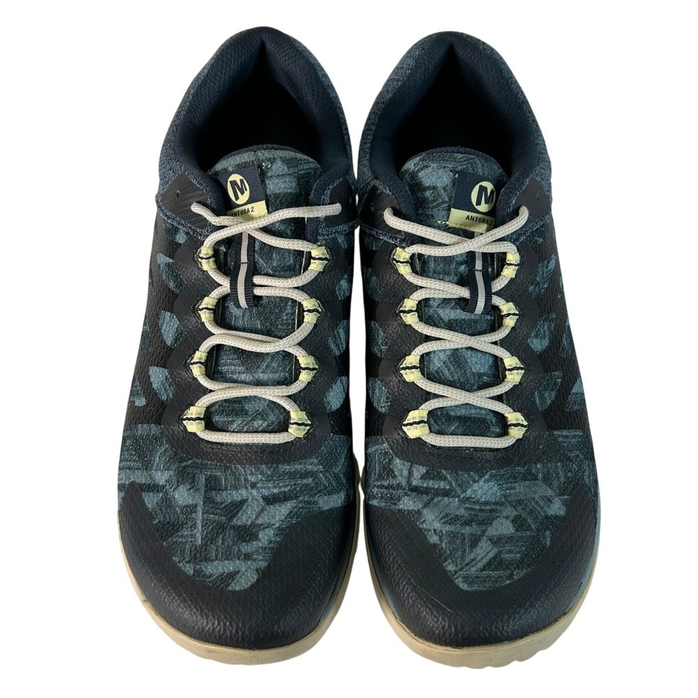 Merrell‎ Antora 2 Womens 10 Trail Running Shoes Black Blue Yellow J067128 Vibram